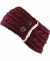 Womens Headband Button Detail Burgundy