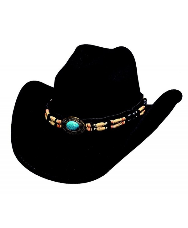 Bullhide "Fortune" Felt Western Hat with Turquoise and Barrel Beads - C0116PAYE9N