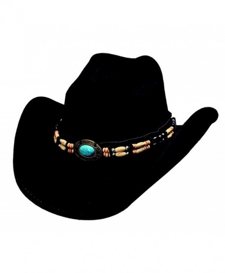 Bullhide "Fortune" Felt Western Hat with Turquoise and Barrel Beads - C0116PAYE9N