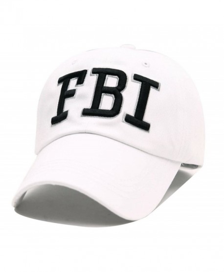 FBI Hats GEANBAYE 100% Cotton and Police Agent Hats For Men and Women - White - CK184MQCUK8