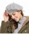 Bellady Women Solid Color French Wool Beret - Light Grey - CK11SWYX6SL