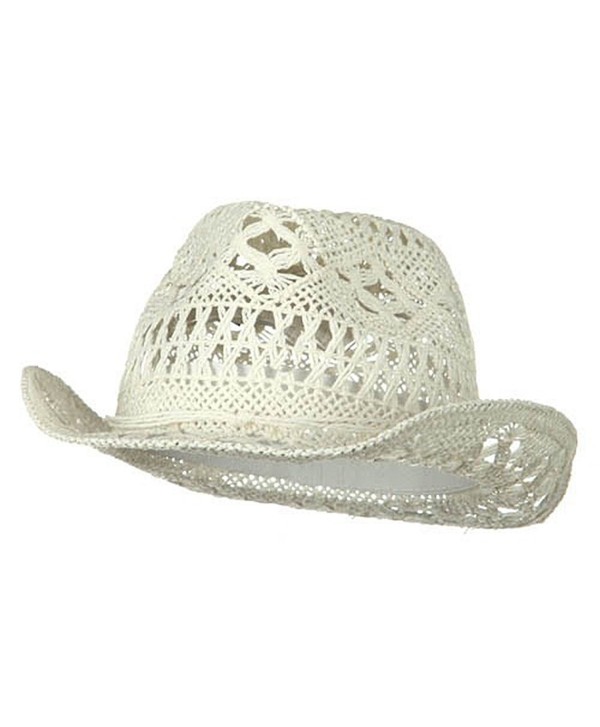 Ladies Toyo Fedora Hat - White - C9114YSQ3DT