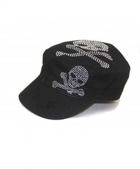 Huge Bone Skull Skeleton Stud Military Castro Hat Cap - C5113FCOFCL