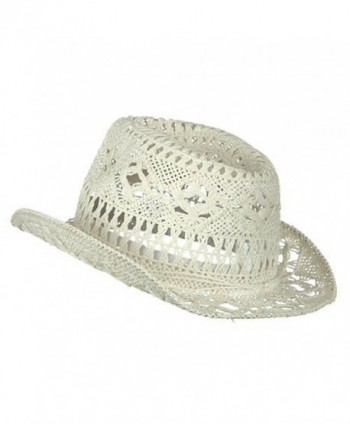 Ladies Toyo Fedora Hat White