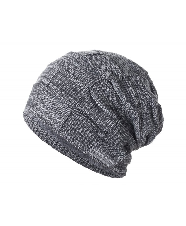 Yidarton Slouchy Beanie Hat Winter Warm Knit Thick Skull Cap - Gray - CN12MZW51RU
