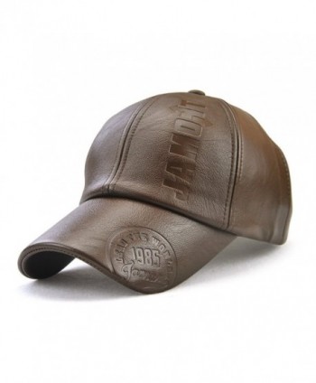 Melii Men Vintage Adjustable Leather Baseball Cap Plain Sports Outdoor Windproof Warm Hat - Light Coffee - CS187LSS86Z