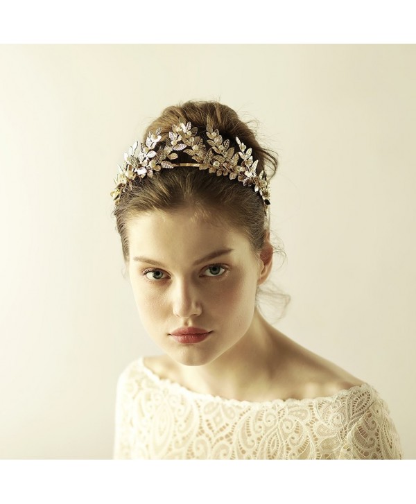 Greek / Roman Gold Leaf Crown Headpiece - Bridal Wedding Headband - Roman Crown - CO185LGW69Z