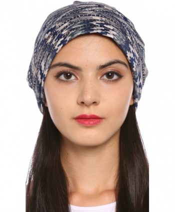 Ababalaya Women's Soft Breathable Silk Floral Print Turban Chemo Beanie Nightcap - Gray - CU182WUG5IG