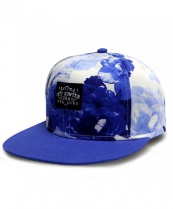 City Hunter Cf2121 Water Flower Snapback Cap - Royal - C711YXNXT6T