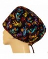 Riley Bouffant Medical Scrub Caps - Kokopelli On Black - C012O22Y16P