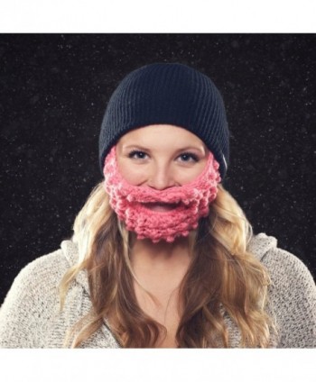 Beardo Attached Beard Black Pink in Women's Skullies & Beanies