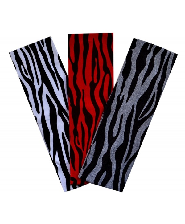 Zebra Print Cotton Stretch Headbands SET OF 3 for Fashion or Workout - Zebra - CG117DR6HLV