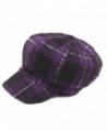 ZLSLZ Womens Knitting Plaid IVY newsboy Cabbie Gatsby Paperboy Painter Hats Caps - Purple - CG1867ERLY8