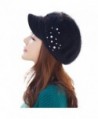 Siggi Womens Newsboy Cap Rabbit-Fur Winter Visor Beret Cap Poofy Back Soft Lined - 89258_black - CY187KDIK8L