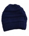 Cable Knit Slouchy Beanie Skull Cap - Navy - CY1250C5MS9