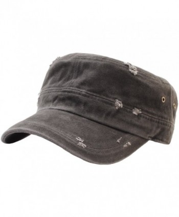 RaOn A49 Vintage Washing Distressed Urban Basic Army Cap Cadet Military Hat Truckers - Gray - CN12G22RMW5