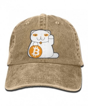 Men Women Bitcoin Cat Denim Jeanet Baseball Hat Adjustable Trucker Cap - Natural - C9187ZAKKZ9