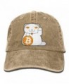 Men Women Bitcoin Cat Denim Jeanet Baseball Hat Adjustable Trucker Cap - Natural - C9187ZAKKZ9