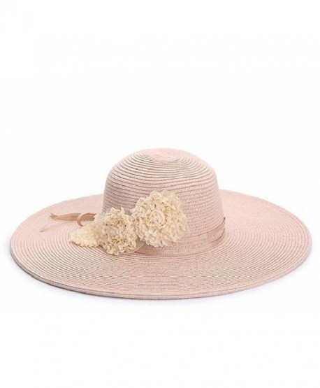 August Accessories Floral Floppy Hat in Blush - CA17YLH0HNU