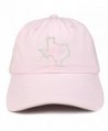 Trendy Apparel Shop Texas State Outline Embroidered Brushed Cotton Dad Hat Cap - Light Pink - CH185HO4YNE