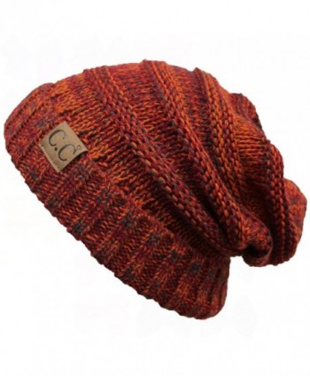 ScarvesMe C.C. Trendy Warm Oversized Chunky Soft Oversized Cable Knit Slouchy Beanie - Rust - C512KBATKP5