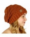 C.C Serenita Simple Oversized Slouchy Knit Winter Beanie Hat - Rust - CL1868ZCEQH