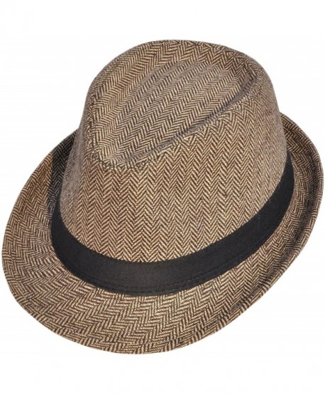 Classic Gangster Stain-Resistant Crushable Gentleman's Fedora - 01_brown/Tan - CA12O5SJ4JT