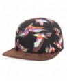 GP Accessories Mens Womens Bird Print Faux Leather Visor 5 Panel Hat - Bird Black - C711Q11GGYD