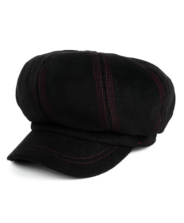 Siggi Ladies Winter Newsboy Cabbie Mod Caps Painter Hat for Women - 88345_Black - CW12MY7FLLD