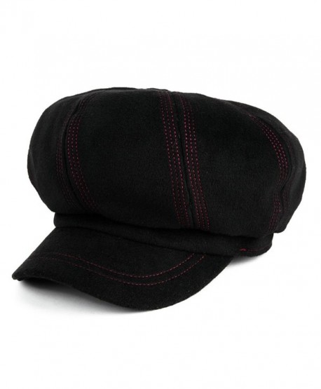 Siggi Ladies Winter Newsboy Cabbie Mod Caps Painter Hat for Women - 88345_Black - CW12MY7FLLD