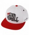 Flat Fitty "Can't Stay Humble" Snapback Cap - White- Red - C711KK53YT1