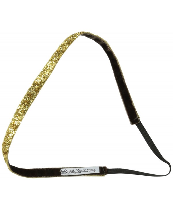 Sweaty Bands Viva Diva Headband- Gold Sparkle- 3/8-Inch - C211F7FYSEJ