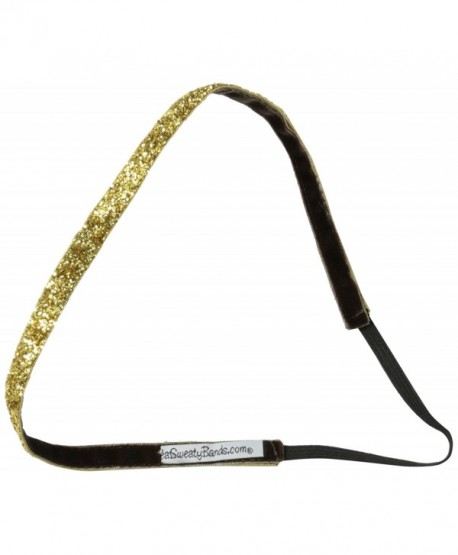 Sweaty Bands Viva Diva Headband- Gold Sparkle- 3/8-Inch - C211F7FYSEJ