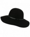 Sedancasesa Wide Brimmed 100% Wool Felt Floppy Hat Vintage Women Warm Triby Hats - Black - CW185GW35K8