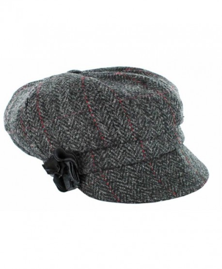 Ladies Newsboy Cap - One Size- Gray - C611HP5VL0N