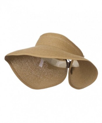 UPF 50+ Bow Closure Roll Up Visor - Light Brown W39S33D - CD11E8U6VPX