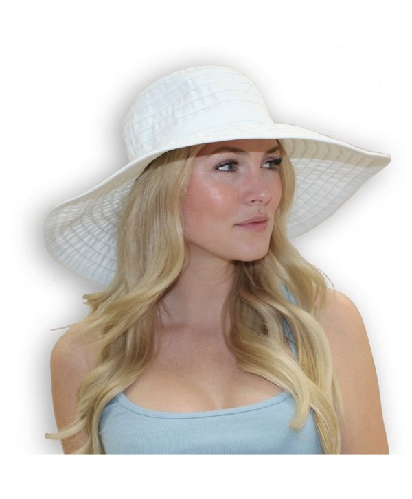 Women's Wide Brim Packable Sun Travel Hat For Large Heads - Ginger - White - C4182GHTMCC