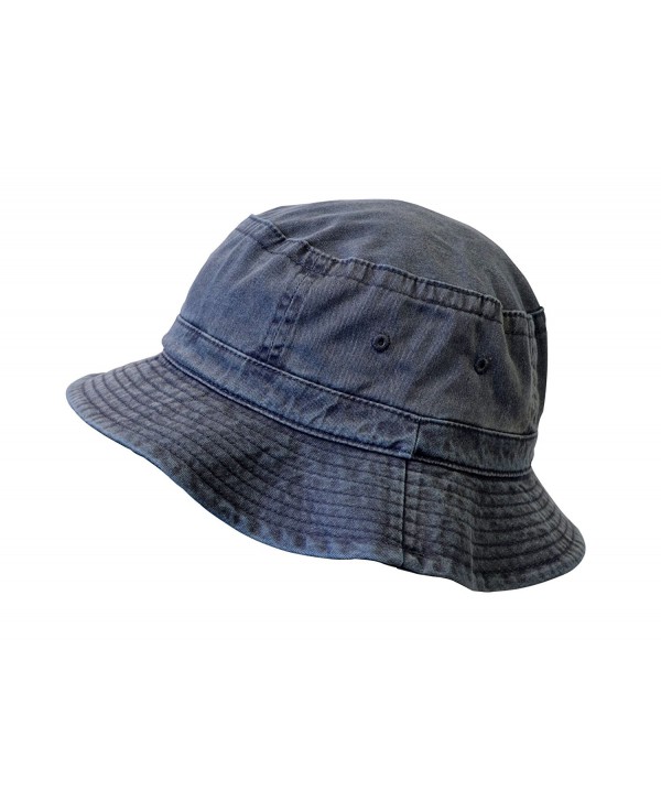 KC Caps Packable Denim Bucket Hat- Unisex Washed Cotton Summer Travel Hat - Blue 02 - CG12F9JDQSL