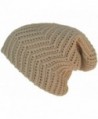 Headchange Ribbed Slouch Knit Beanie Reverse-able Oversize Cap - Cream - CL11W6GSXE3