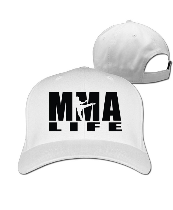 Mma Life Unisex Classic Cotton Adjustable Caps - White - CX186DLKR8G