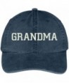 Trendy Apparel Shop Grandma Embroidered Pigment Dyed Low Profile Cotton Cap - Navy - CG12GPQXQX7