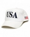 USA 45 Trump Make America Great Again Embroidered hat One Size Adult Red- White Cap - White - CQ17YYWG2O6