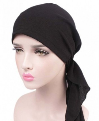 TFB.Love Chemo Hat Turban Head Scarves Pre-Tied Headwear - Black - CA182WU598Z