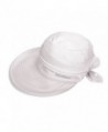 Aisa Womens Bow Sun Hats Large Brim Sun Visor Hat Dual Purpose Summer Beach Hat UV Travel Cap - White - C112J7H2LUP