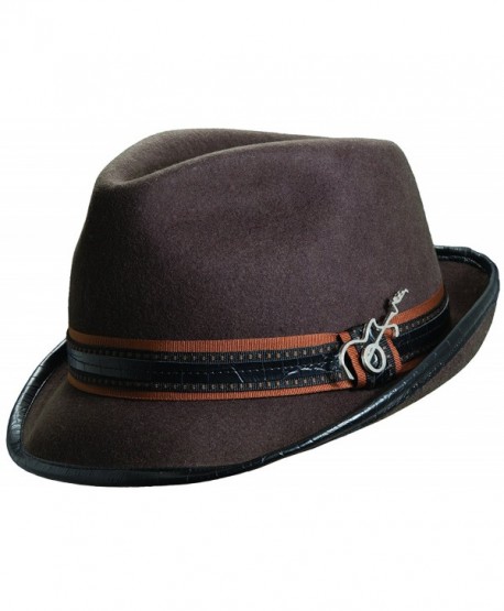 Carlos Santana Wool Felt Fedora with Guitar Pin - Meditation (SAN216)-Chocolate-S/M - CQ119H28H27