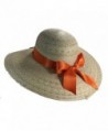 Palmoro Original Dama Lady's Moreno Palm Straw Sun Hat - Natural W/ Orange Bow - CC12NYYYGRL