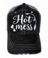 White Glitter Hot Mess Distressed Look Grey Trucker Cap Hat Fashion - CX17Y0S46I5