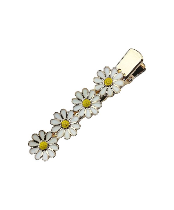 Art Attack Goldtone Daisy Daisies Sun Flower Floral Festival Party Summer Alligator Hair Clip - CZ12HFYYGBJ