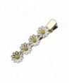 Art Attack Goldtone Daisy Daisies Sun Flower Floral Festival Party Summer Alligator Hair Clip - CZ12HFYYGBJ