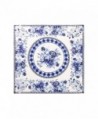 Aqueena Women's 100% Luxury Square Silk Neckerchief Digital Printing Scarf - Blue and White Porcelain - CD12IA532MZ